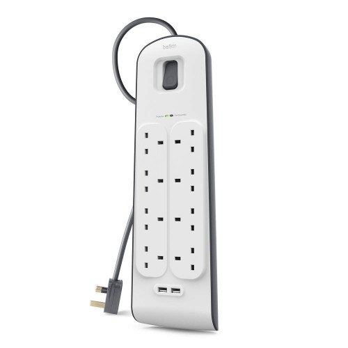 BELKIN 2.4 安培 USB 充電 8 位防雷保護拖板